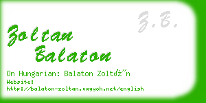 zoltan balaton business card